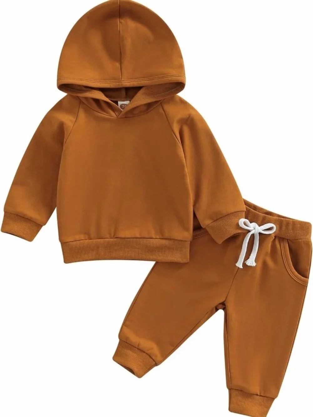 Cozy Baby Boy Sweatsuit Set - Solid Color Hoodie & Sweatpants for Toddler